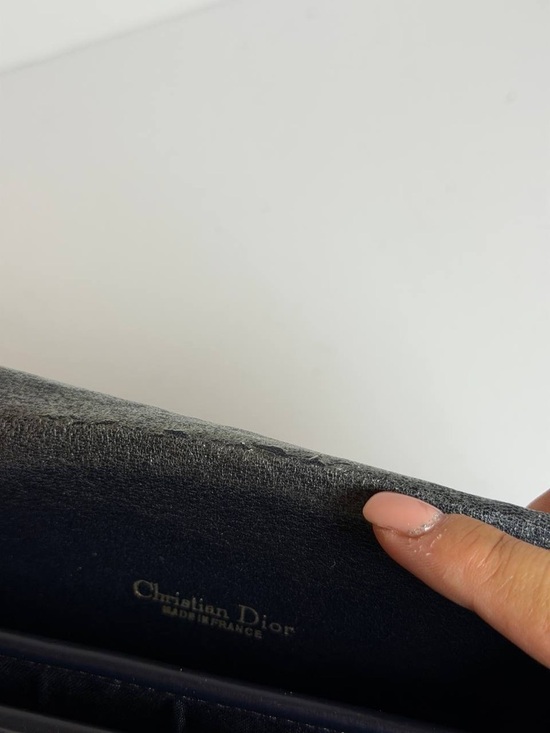 Vintage Christian Dior Navy Monogram Shoulder Bag